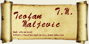 Teofan Maljević vizit kartica